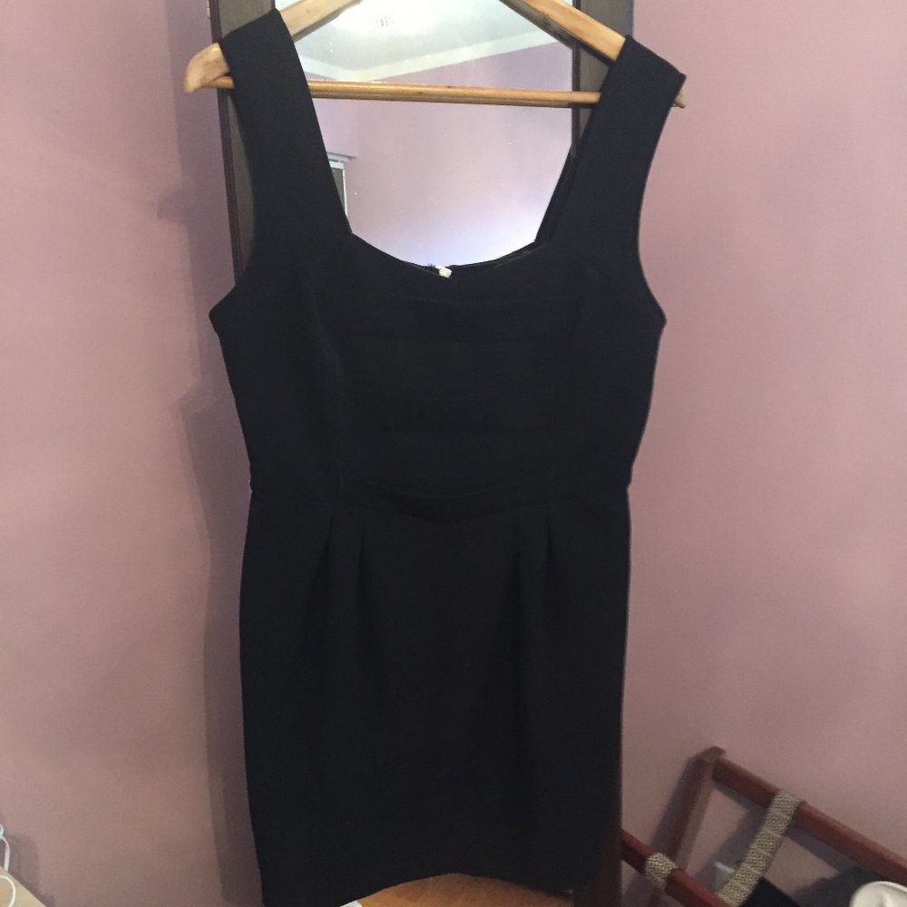 Pleated Front, Exposed Zippered Back Dress